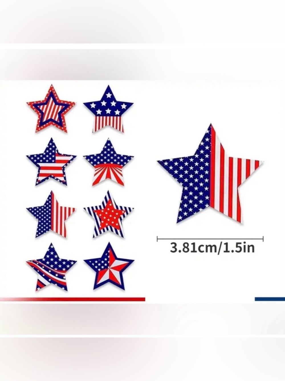 Patriotic Label Star American Flag Stickers, 500 Pcs - Picture 3 of 4